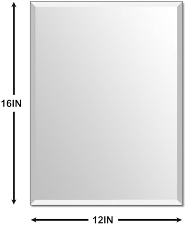 Beveled Bathroom Mirror for Wall, 16x12 Inch Small Frameless Wall Mirror - Image 2