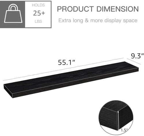 QEEIG Extra Long Floating Shelves - Image 3