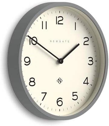 NEWGATE® Number Four Echo wall Clock | Modern Round Clock | 12" | Gray | Easy by NEWGATE