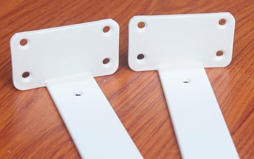 2 Pack - 8 inch White Hidden L Shelf Bracket Iron Floating Shelf Brackets - Image 3