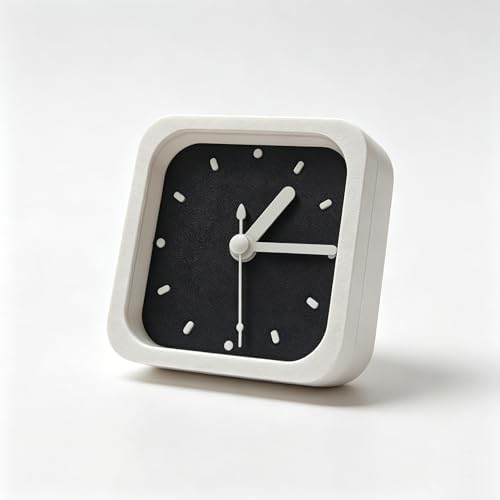 Mini 3 Inch Silent Analog Clock, Magnetic & Wall Mountable, Square Minimalist - Image 2