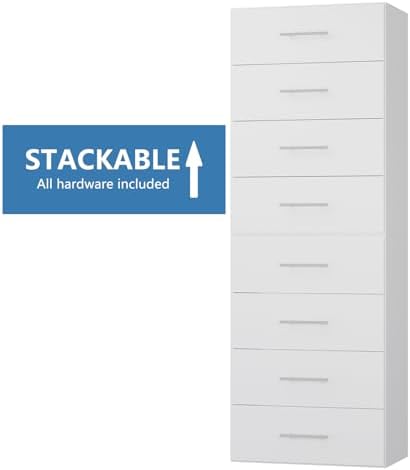 4 Drawer Short Tower Closet Unit, Modular Closet System, Wood Closet System - Image 3