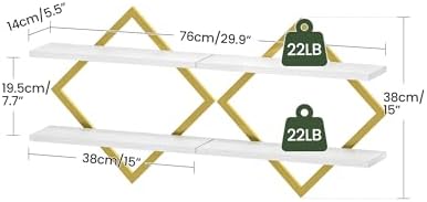 CHOEZON Floating Shelves for Wall, 2-Tier Hanging Shelves, for Living Room - Image 3