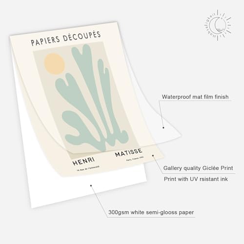 Habseligkeit Sage Green Wall Art Prints, Abstract Matisse Wall Art Exhibition - Image 3