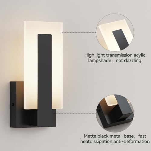 2 Pack Modern LED Wall Sconces, 9.76Inch 5W 3000K Wall Lights - Image 4