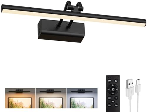 Battery Operated Picture Light for Wall, RF Remote Control by Percantis