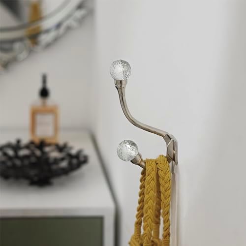 Indian Shelf 6-Pack Clear Glass Double Wall Coat Hooks - Image 3