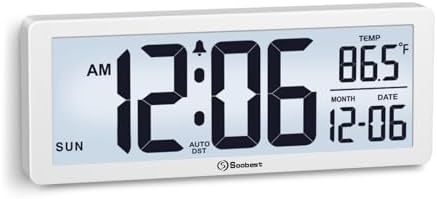 Soobest 8.5 Inch Digital Wall Clock Battery Operated, Compact Display by Soobest