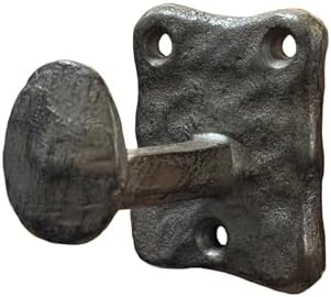 Rustic Cast Iron Railroad Spike Wall Hook, Heavy Duty Farmhouse Style Hammered by KOXHERO