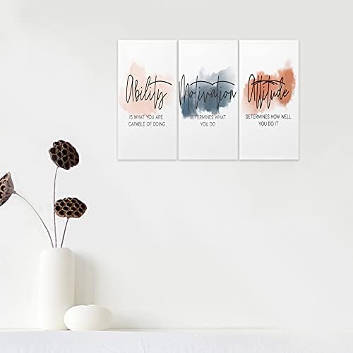 3 Piece Inspirational Canvas Wall Art, Quotes Motivational Mindset Print - Image 2