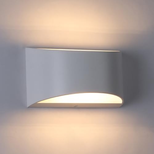 White Modern LED Wall Sconce Hardwired Indoor Wall Lights Up and Down Wall by BRIVOLART