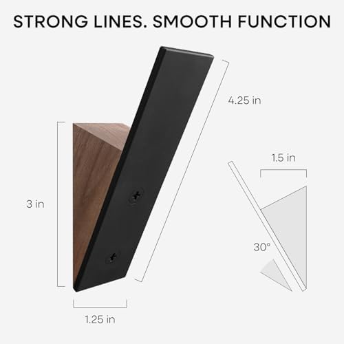 Homeforia Walnut Coat Hooks, High-End Wood & Metal, Modern Design - Image 4