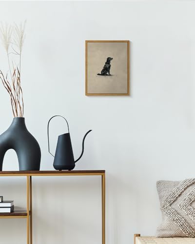 VIYYIEA Vintage Framed Black Dog Wall Art, Bedroom Living Room Minimalist - Image 3