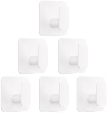 Aikzik White Hooks for Hanging Heavy Duty, Adhesive Hooks for Shower, by Aikzik