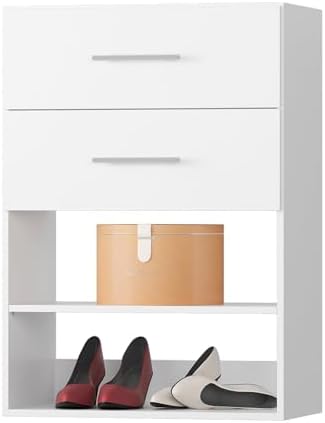 2 Drawer Short Tower Closet Unit, Modular Closet System, Wood Closet System by Unknown