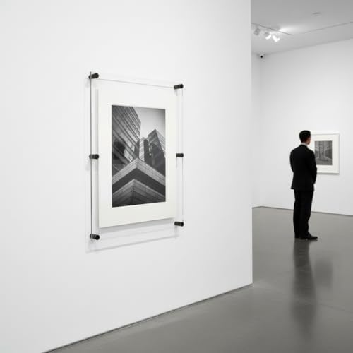 Azar Displays 105540-BLK Acrylic Floating Double Panel Wall Frame, Overall - Image 5