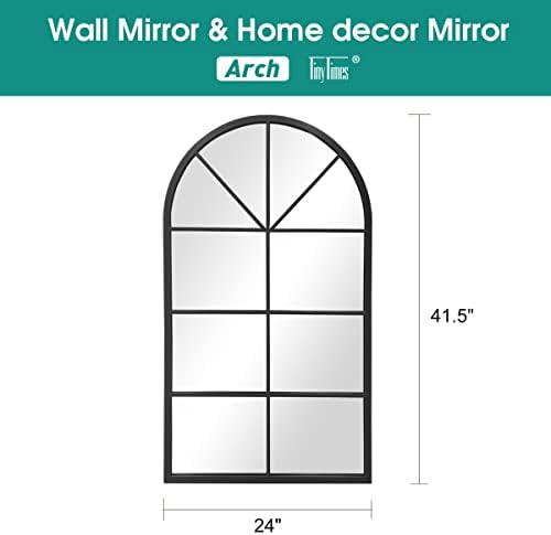 42"x 24" Arched Mirror, Window Wall Mirror, Vanity Mirrors, Metal Framed - Image 2