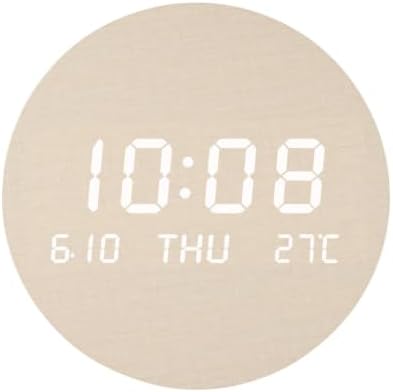 Wooden Silent Non-Ticking Wall Clock, Wood Moon Cordless Aesthetic Modern Alarm - Image 5