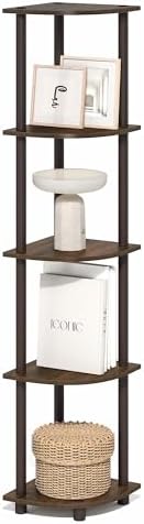 Furinno Turn-N-Tube Corner Shelf, 5-Tier Corner Bookshelf, Open Storage Shelves by Furinno-FitsYourSpaceFitsYourBudget