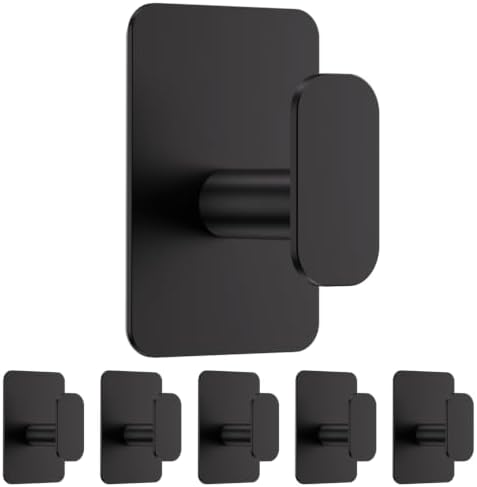 6 Pack Large Heavy Duty Wall Hooks - 26lb Max by Eowihor
