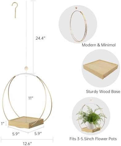 hismocal Hanging Planter for Indoor Plants, Plant Hanger - Image 4