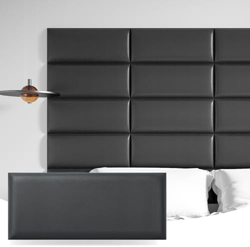 Art3d 12-Pack Peel and Stick Upholstered Headboard, 9.84 x 23.62 in by Art3d