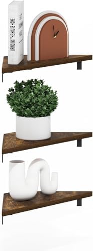 Furinno Rossi Triangle Corner Floating Shelves, Wall Mount Display Shelf - Image 4