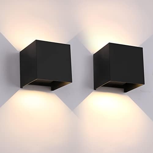 Mille Lucciole 12W 2Pack Outdoor Wall Lights Exterior/Interior, LED Black by MilleLucciole