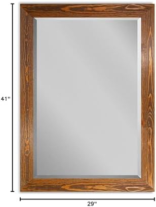 Renditions Gallery Rustic Horizontal Wooden Maple Frame Body Mirror Decor - Image 7
