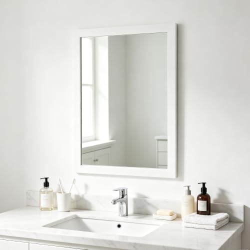 Bathroom Mirror for Over Sink 28x20 Inch Rectangular Wall Mirror by Ruomeng