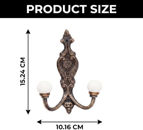 Indian Shelf 6-Pack White Ceramic Double Wall Coat Hooks - Image 2