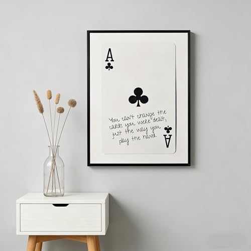 GEFQBBLD Black Framed Ace of Clubs Canvas Wall Art - Image 3