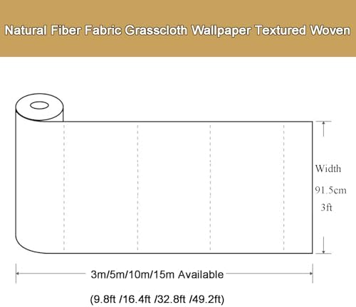 Grasscloth Wallpaper Textured Woven Wallcovering, Natural Plant Fiber Contact - Image 6