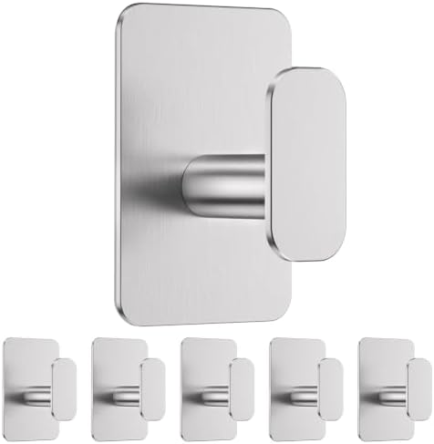 6 Pack Large Heavy Duty Wall Hooks - 26lb Max by Eowihor