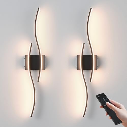 KARTOOSH Wireless Wall Sconces Set of 2, Dimmable LED Sconce by KARTOOSH