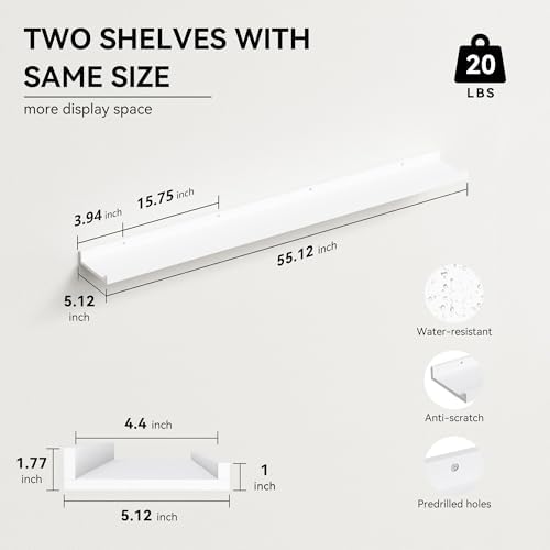 Boswillon Floating Shelves Set of 2, Long Wall Shelf - Image 3