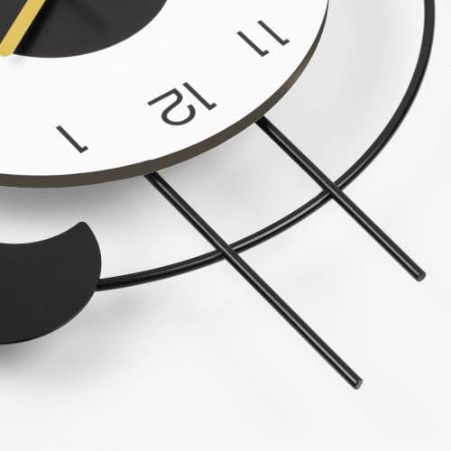 Large Modern Wall Clock Pendulum Black Wall Clock Battery Operated - Image 7