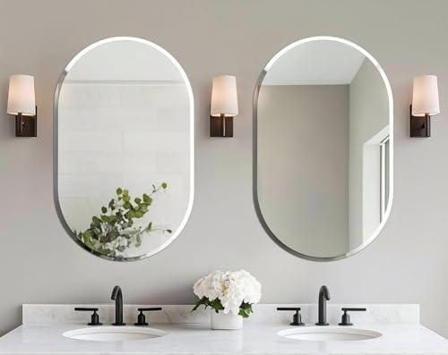Frameless Oblong Wall Mirror: Modern Glass Mirror 31.5x19.7 inch - Image 3