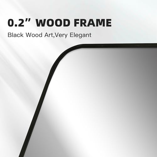 Black Bathroom Wall Mirror, 24 x 36 Inch Rectangle Vanity Modern Mirror - Image 7