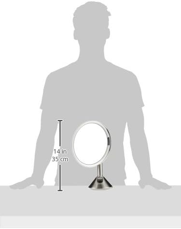 simplehuman, Brushed 8" Round Wall Mount Sensor Makeup Mirror, 5x Magnification - Image 3