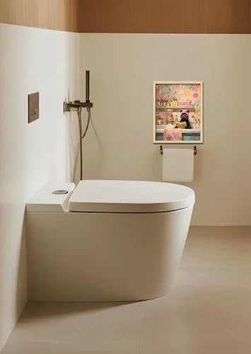 Funny Elegant Cat Wall Art Print Cat Lady In The Bathtub Poster Canvas Art Wall - Image 4