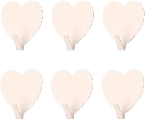 JtmyAota 6 Pack Heart Wall Hooks, Kawaii Room Decor Hooks by JtmyAota