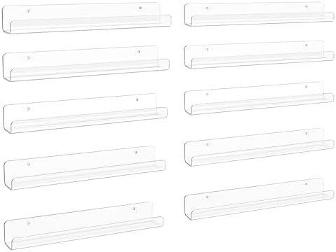upsimples 10 Pcs 12" Clear Acrylic Shelves, Small Shelf by upsimples