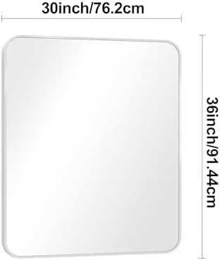 BONEWEI Silver Bathroom Mirror, 30x36 inch Wall Mirror - Image 7