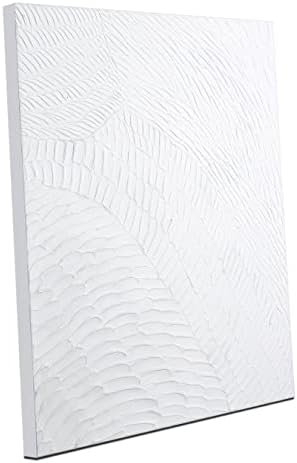 Zessonic White Geometry Abstract 3D Textured Hand-painted Wall Art by Zessoinc