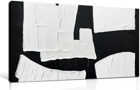 Abstract Painting Wall Art Black and White Canvas Wall Decor by MDHKVPMCanvasWallArt