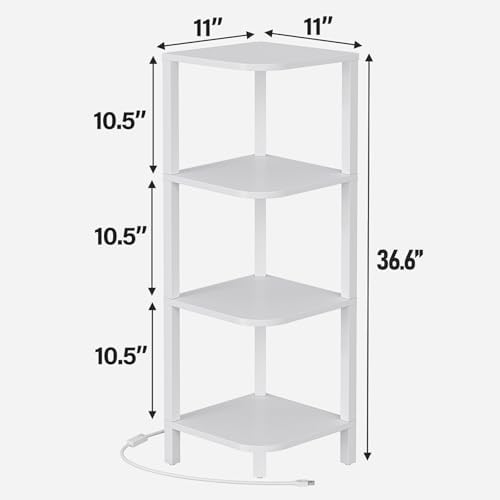 TUTOTAK Corner Shelf, 4-Tier Corner Bookshelf - Image 2