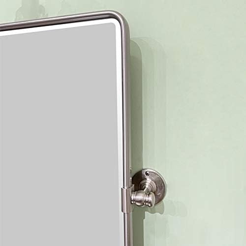 TEHOME Brush Nickel Pivot Rectangle Bathroom Vanity Mirrror Farmhouse Tiltable - Image 5