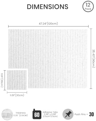 Bumusty 48"x 36" Large Felt Bulletin Board Tiles, Minimalist Gray - Image 2