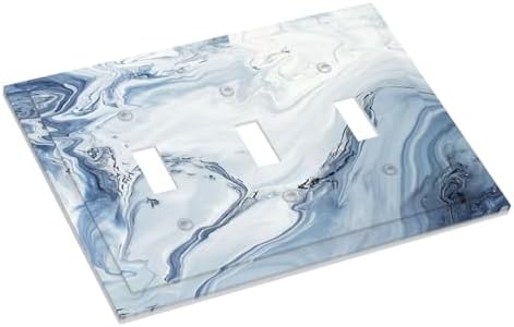 Decorative Switch Plates Blue Marble Pattern 3 Gang Wall Plate Faceplate Triple - Image 3